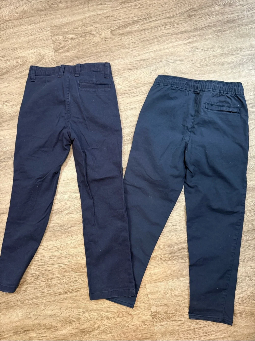 Bundle of 2 Old Navy boys Navy Blue Chinos - Straight & Drawstring Styles